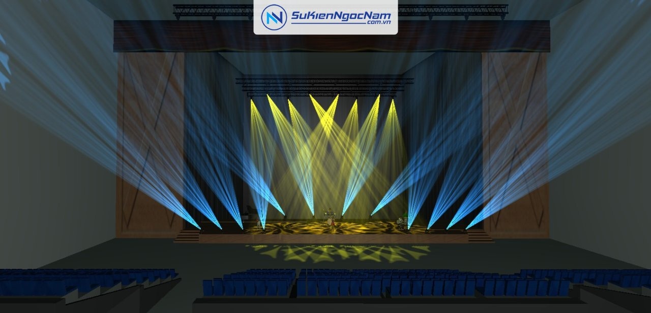 thiết kế 3D sân khấu hội nghị chuyên nghiệp