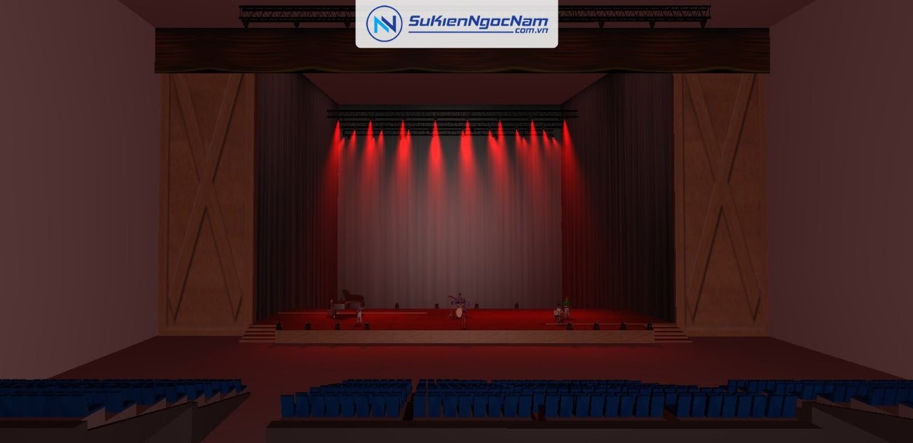 thiết kế 3D sân khấu hội nghị chuyên nghiệp