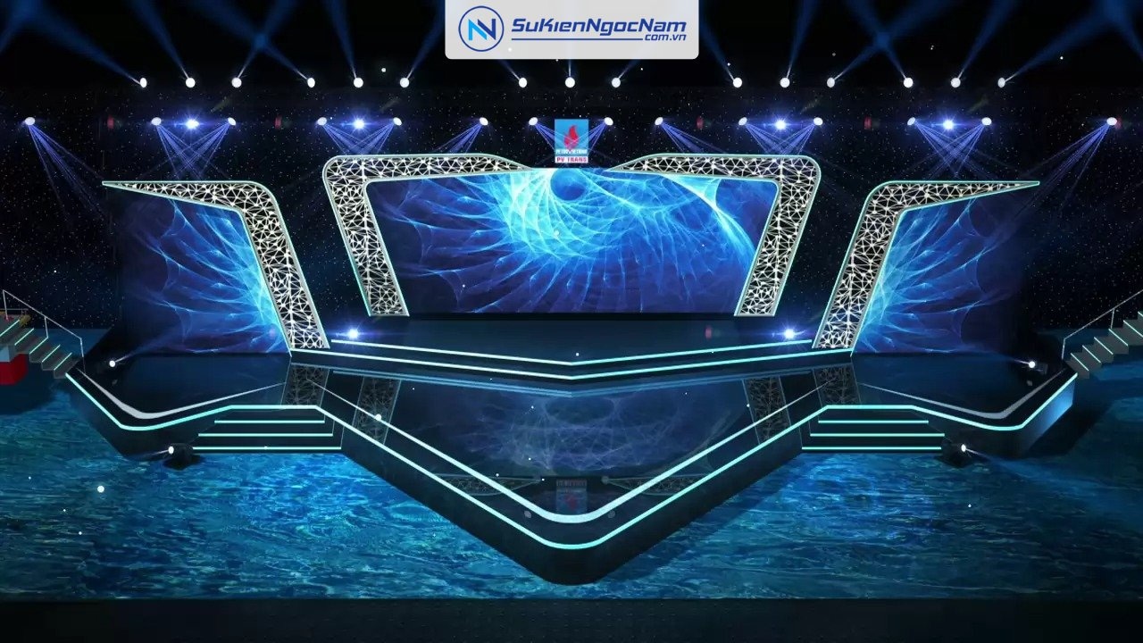 thiết kế 3D sân khấu hội nghị chuyên nghiệp