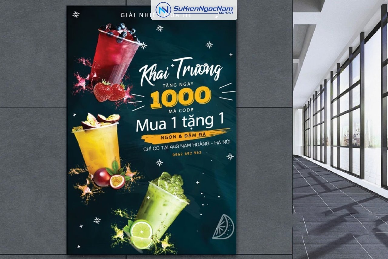 thiết kế poster khai trương cửa hàng