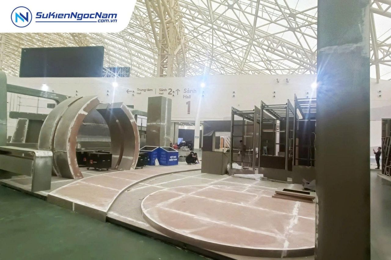 Không gian trưng bày tại Triển lãm 80 năm Quốc khánh 2/9