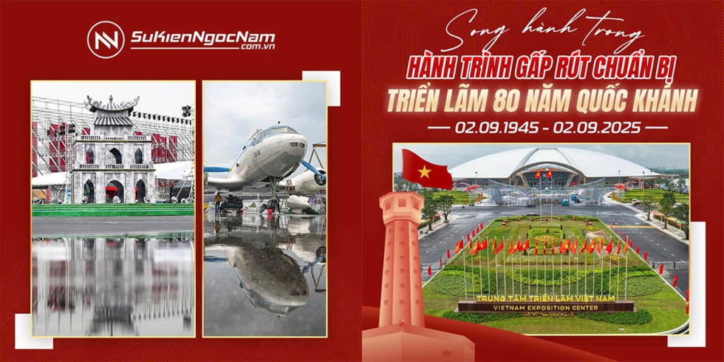 Không gian trưng bày tại Triển lãm 80 năm Quốc khánh 2/9