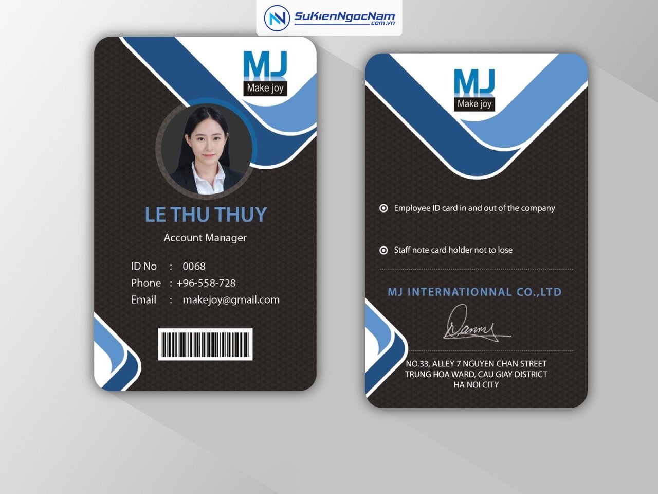 thiết kế thẻ đeo nhân viên công ty