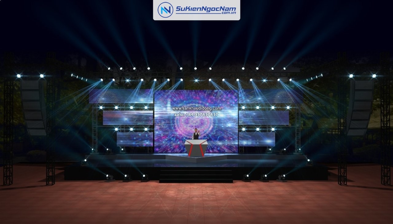 Thiết kế 3D sân khấu hội nghị chuyên nghiệp – Giải pháp tối ưu cho sự kiện hội nghị thành công