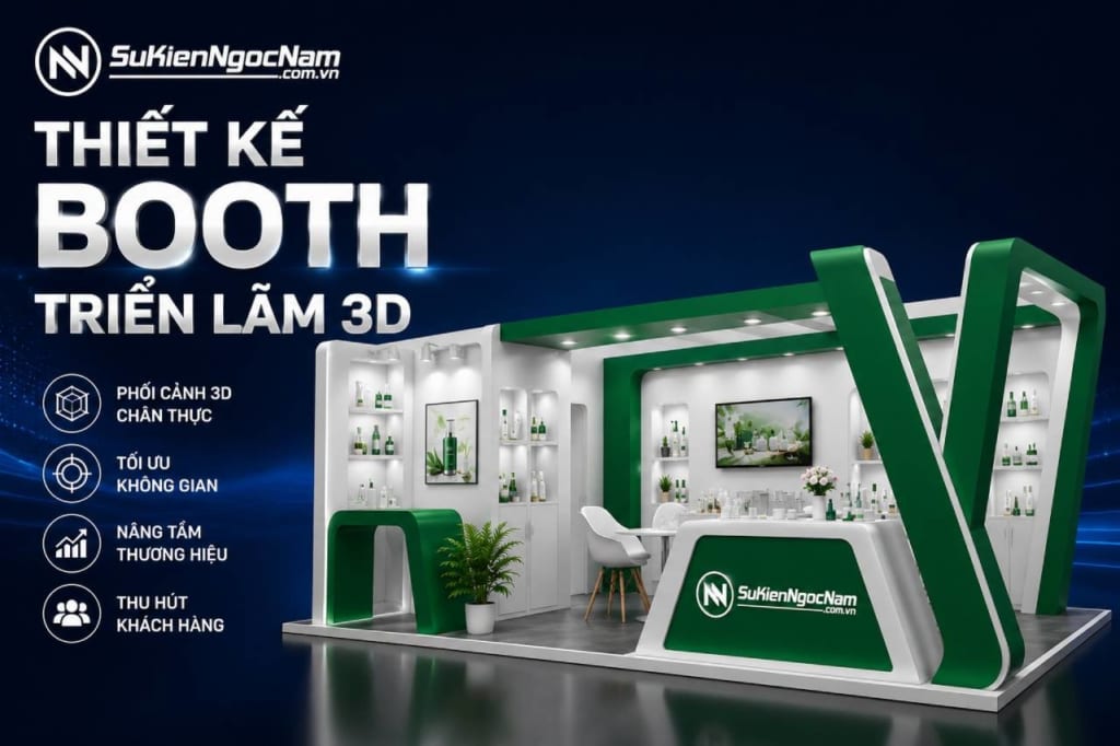 Dịch vụ thiết kế booth triển lãm 3D chuyên nghiệp – Tối ưu không gian, gia tăng hiệu quả trưng bày