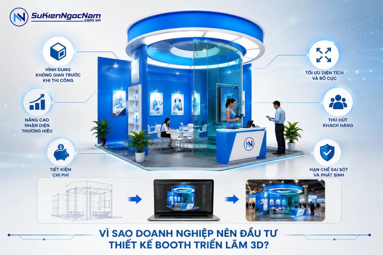 Vì sao doanh nghiệp nên đầu tư thiết kế booth triển lãm 3D