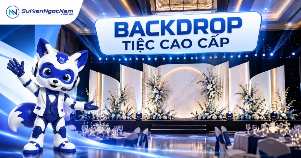 Backdrop tiệc cao cấp – Điểm nhấn hoàn thiện không gian sự kiện chuyên nghiệp